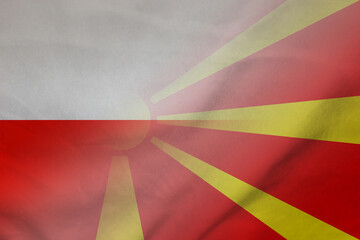 Poland and Macedonia national flag international contract  POL