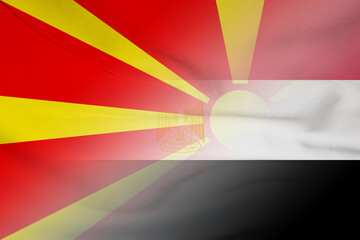 Macedonia and Egypt national flag international negotiation EGY