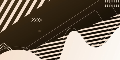 Wave texture poster in minimal doodle trend style. Geometric school pop art modern design