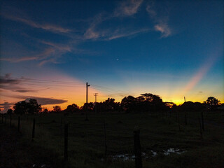 sunset in the field