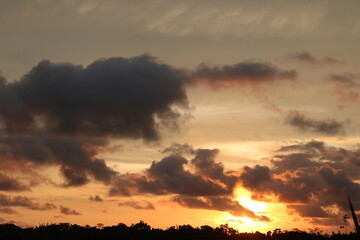 beautiful sunset over the hill