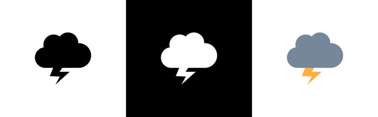 thunder storm icon. cloud lightning symbol signs, vector illustration