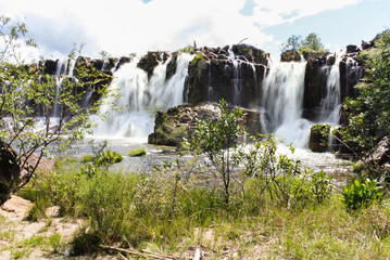 Brazilian waterfall at Chapada dos Veadeiros, Catarata dos Couros