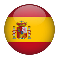 Spain 3D Rounded Flag with Transparent Background 