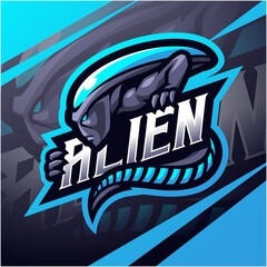 Alien esport mascot logo design
