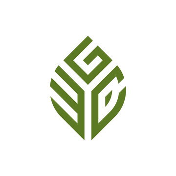 Initial letter EGC Abstract Leaf Logo Design Symbol