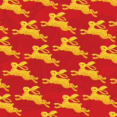 Chinese New Year Rabbit zodiac pattern
