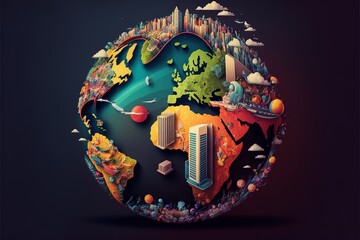 Illustration Of Global Icon