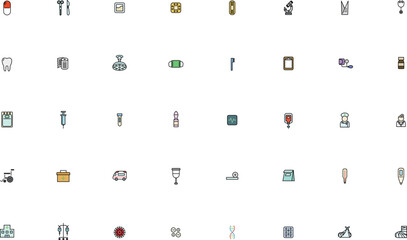 ミニカラー医療機器アイコンセット