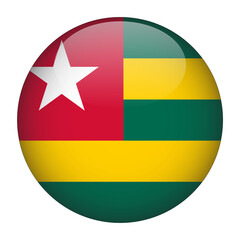 Togo 3D Rounded Flag with Transparent Background 