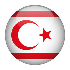 Obraz premium Turkish Republic of Northern Cyprus 3D Rounded Flag with Transparent Background 