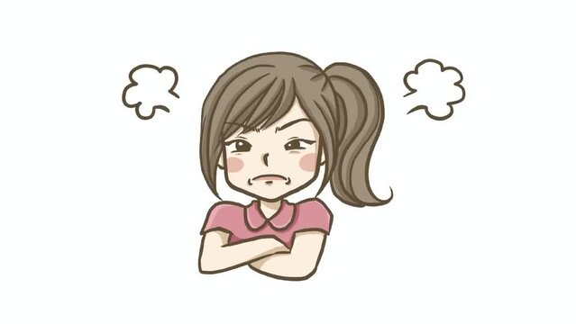 young girl angry video clip drawing cartoon  doodle kawaii anime coloring page cute illustration drawing clipart character chibi manga comics