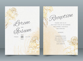 Elegant Gold Wedding Invitation