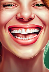 smiling woman 's mouth illustration, a person with red lipstick, illustration with nose smile