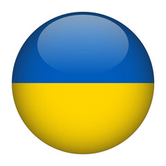 Ukraine 3D Rounded Flag with Transparent Background 