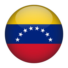 Venezuela 3D Rounded Flag with Transparent Background 