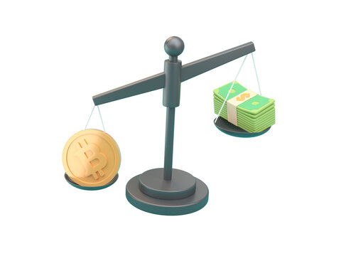 Crypto Balance. 3D Illustration