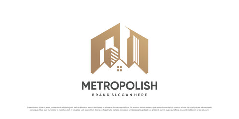 Fototapeta premium Building logo design vector with creative and unique style