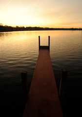 boat dock in the sunset 