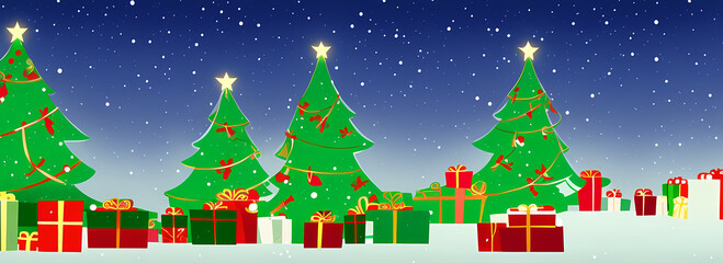 Fototapeta premium Horizontal Christmas banner