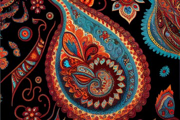 colorful fabric print patterns supported, a colorful design on a surface, illustration with textile art