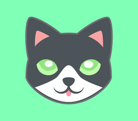 cat with green eyes isolated