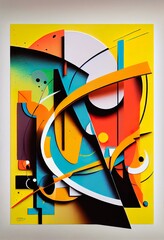 n abstract painting in, diagram, illustration with rectangle art