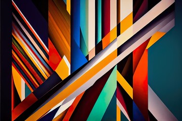 n abstract geometric painting wi, a close up of a group of colored pencils, illustration with colorfulness rectangle