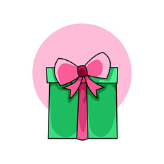 gift box cute logo design vector