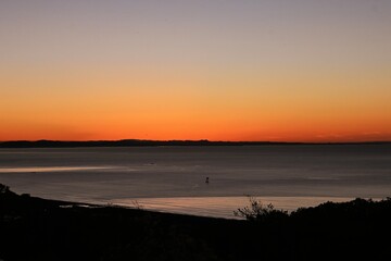 Morning glow silhouette at sunrise. Natural background material.