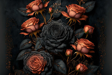 Natural roses background. flower background. Bouquet of fresh roses. Romance love valentine day decoration bouquet bloom