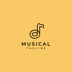Musical notes logo icon design template