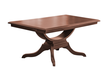 Low wooden table isolated.