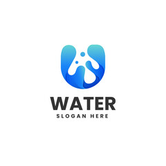 Vector Logo Illustration Water Gradient Colorful Style.