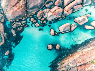 Crédence de cuisine en verre imprimé Plage de Camps Bay, Le Cap, Afrique du Sud Elephant Rocks d& 39 en haut - Danemark, Australie occidentale