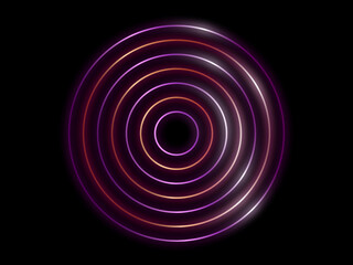 Geometric circle shape neon frames luxury line vector illustration