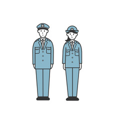 警察官男女全身のイラスト