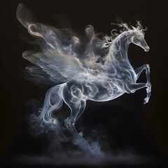 Abstract horse illustration made with smoke