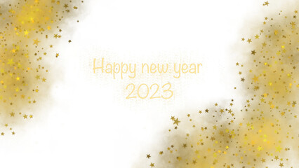 Happy new year. Typography design of the new year with pastel light color