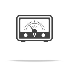 Analog voltmeter icon transparent vector isolated