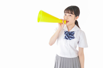 応援をする学生