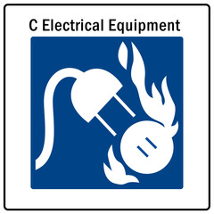 Fire emergency sign C electrical equipment