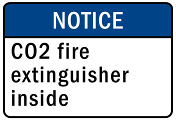 Fototapeta premium Fire emergency sign CO2 fire extinguisher inside