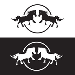 Circle horse animal logo design . horse logo . icon logo .