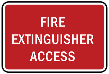 Fire emergency sign Fire extinguisher access
