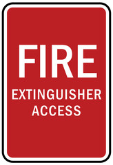 Fire emergency sign Fire extinguisher access