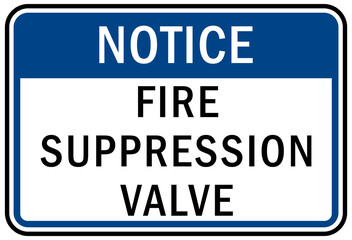 Fire emergency sign fire suppression valve 