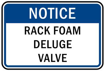 Fototapeta premium Fire emergency sign rack foam deluge valve