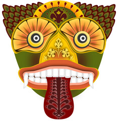 Colourful, traditional and cultural monster mask of PNG icon.
