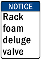 Fire emergency sign rack foam deluge valve